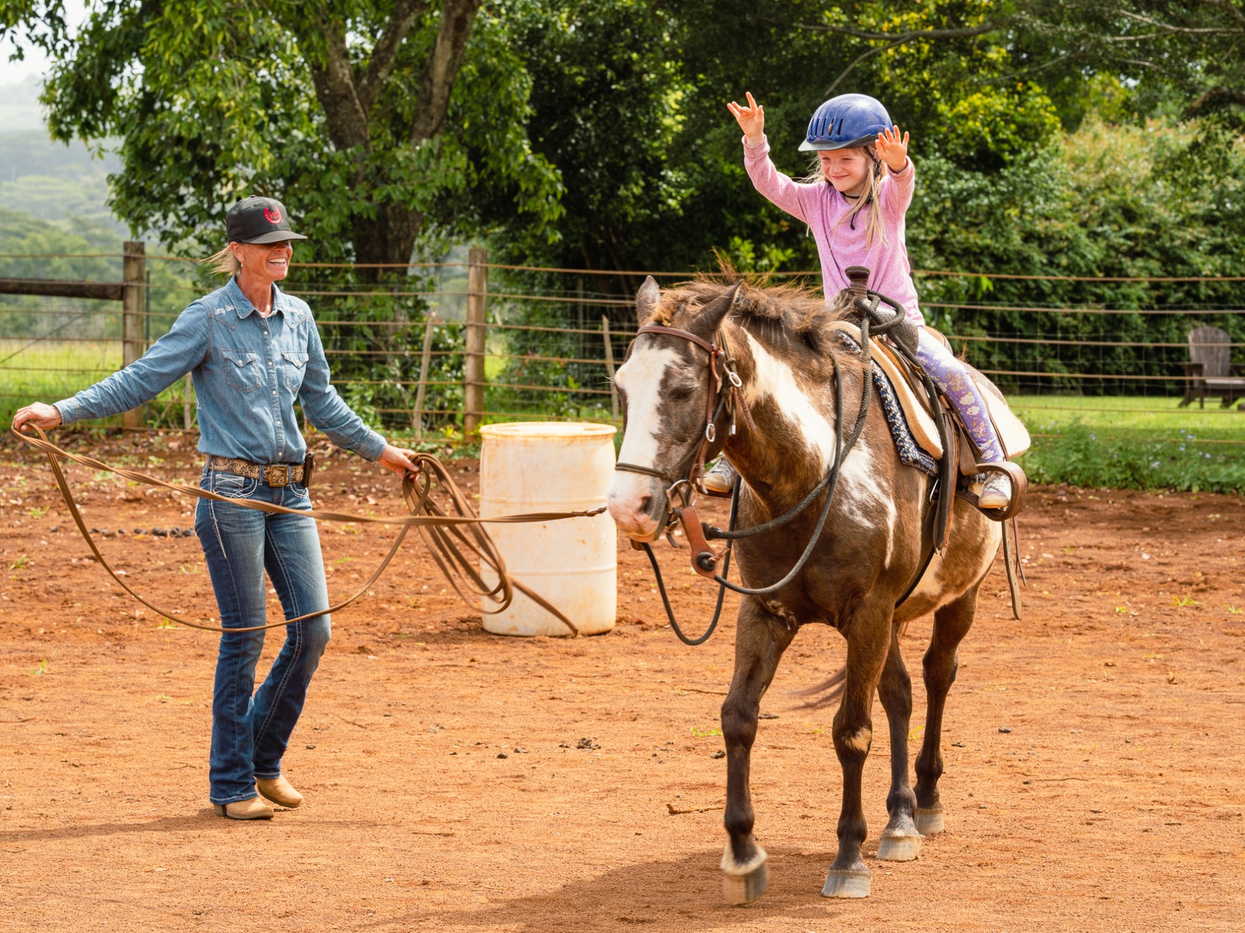 a person riding a horse