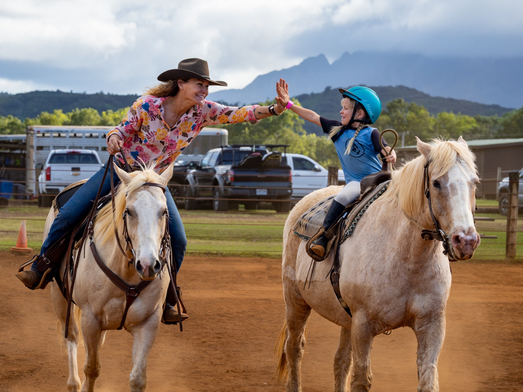a person riding a horse